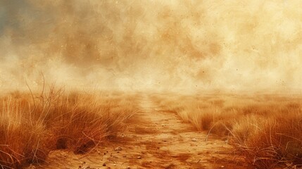 wild west desert landscape, vintage-inspired desert landscape with rolling tumbleweeds and vast plai