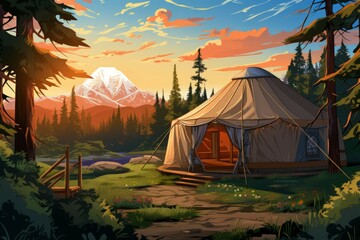 Canvas Print - Glamping - Generative AI