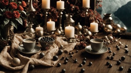 Wall Mural - candles on the table