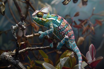 Wall Mural - chameleon on a branch