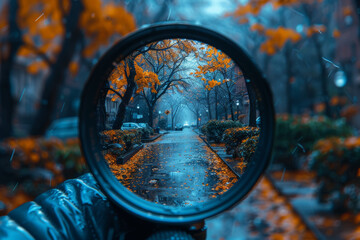Wall Mural - a photographer capturing fleeting moments, using light and perspective to convey unique perspectives
