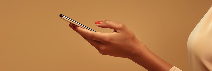 Photo of female hands with smartphone