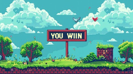 2d retro video game with the text 