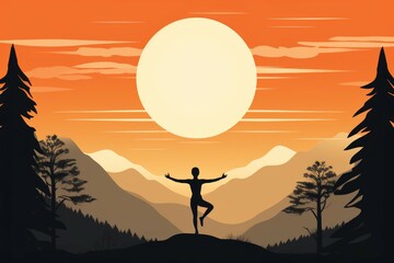 Poster - Outdoor yoga - Generative AI