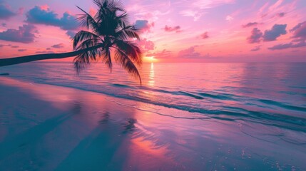 Wall Mural - beautiful sunset on an island