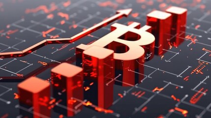 Wall Mural - Bitcoin price surge: soaring cryptocurrency values reflect market optimism, potential for financial growth and investment opportunities amidst evolving global economic landscape.