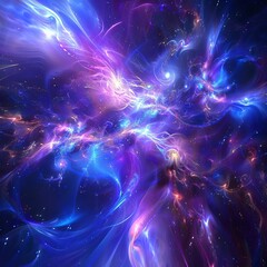 Wall Mural - mesmerizing abstract fractal background with cosmic space vibes digital art