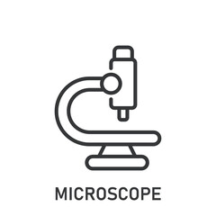 Wall Mural - microscope icon. line single icon on transparent background