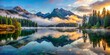 © surapong - A serene lake nestled in foggy mountains during the early morning