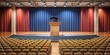 © wasan - Empty auditorium with a podium on the stage for a valedictorian graduation speech