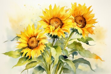 Sticker - Summer sunflowers - Generative AI