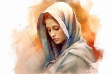 Wall Mural - Portrait of Mary from Bible.
