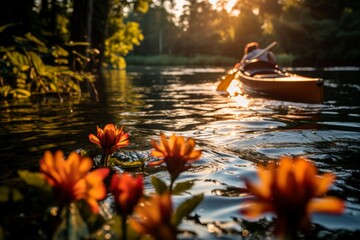 Canvas Print - Summer kayaking - Generative AI