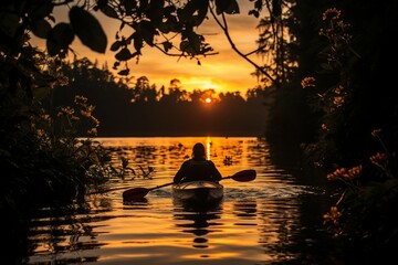 Canvas Print - Summer kayaking - Generative AI