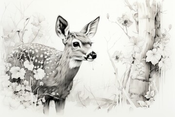 Wall Mural - Summer wildlife - Generative AI