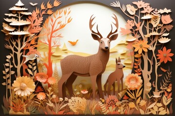 Wall Mural - Summer wildlife - Generative AI