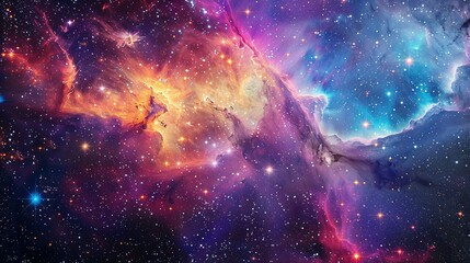 Cosmic Nebula with Stars: NASA-Supplied Elements