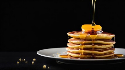 Wall Mural - Elegant Maple-Drenched Pancake Stacks