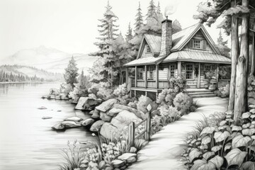 Wall Mural - Summer cottages - Generative AI