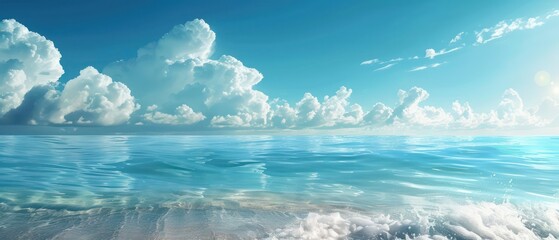 beautiful seaside wallpaper with blue sky and amazing bright light