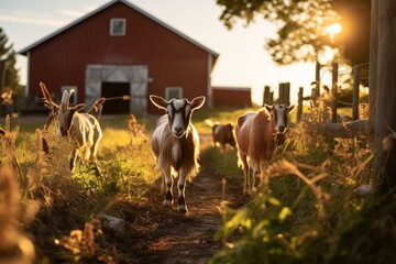 Wall Mural - Summer farm life - Generative AI