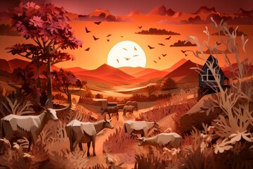 Wall Mural - Summer farm life - Generative AI