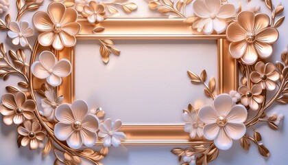 Wall Mural -  A FLOWER WALL FRAME WITH GLOSSY LOOK
