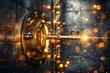 © crescent - A golden key unlocking a door to a vault filled with glowing financial data