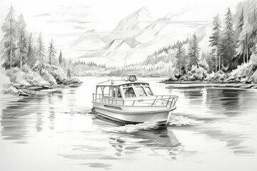 Wall Mural - Summer boating - Generative AI