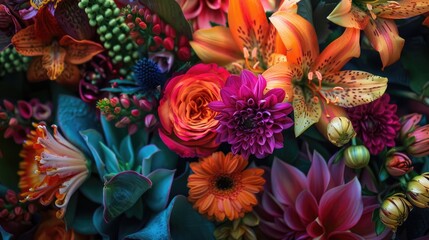 Canvas Print - Closeup of an exquisite floral arrangement