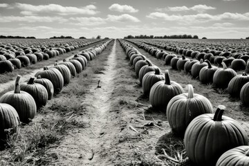 Canvas Print - Pumpkin patches - Generative AI