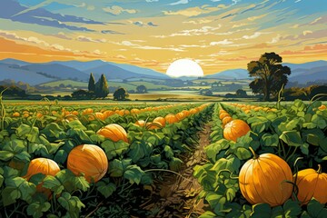 Sticker - Pumpkin patches - Generative AI