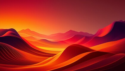 Wall Mural - Deep reds transitioning to soft oranges and yellows, evoking a sunset. Gradient smoothly tra 