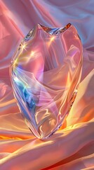 Canvas Print - Shimmering Prismatic Glass Shield in Surreal Fantasy-Inspired Chromatic Backdrop