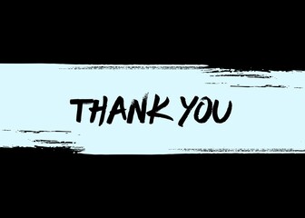  Digital Thank You card design with black background and light blue brush strokes