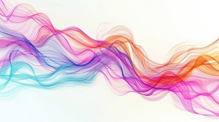 Wall Mural - abstract background with colorful lines on a white surface