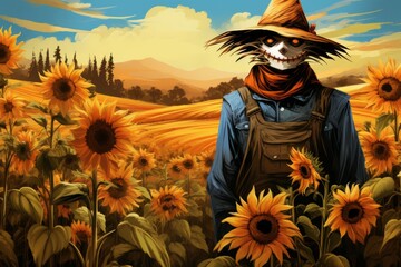 Canvas Print - Scarecrows - Generative AI