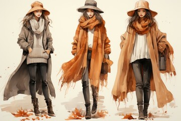 Wall Mural - Autumn fashion - Generative AI