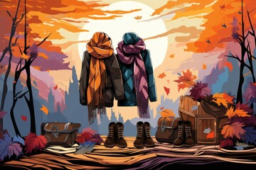 Wall Mural - Autumn fashion - Generative AI