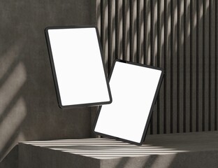Wall Mural - responsive web design and website mockup, devices mock up, smartphone desktop tablet laptop template