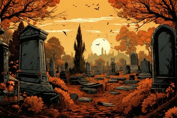 Sticker - Cemeteries - Generative AI