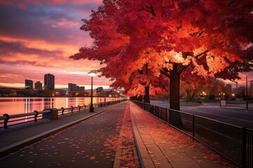 Wall Mural - Autumn cityscapes - Generative AI