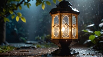 Wall Mural - Lantern in the Rain