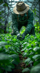 Wall Mural - person working in the garden