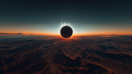 Poster - Sci-fi solar eclipse in the sky