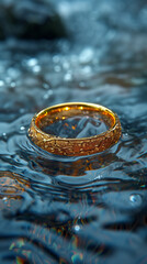 Poster - wedding rings on the water