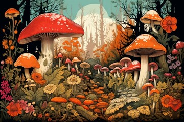 Sticker - Mushrooms and fungi - Generative AI