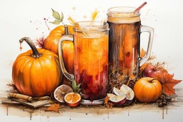 Wall Mural - Seasonal drinks - Generative AI