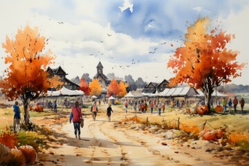 Canvas Print - Autumn festivals - Generative AI