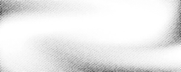 Poster - Grunge halftone gradient texture. Faded grit noise background. Black and white sandy gritty wallpaper. Retro pixelated backdrop. Anime or manga comic overlay. Vector graphic design textured halfton